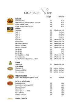 Gauge Flavour - Cigars at No.Ten