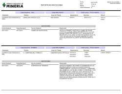 REPORTE DE ANOTACIONES - Agencia Nacional de Miner&iacute;a ANM