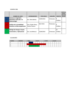 Calendario de cursos