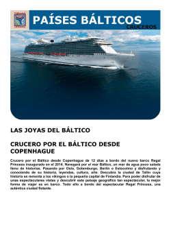 Viaje a Pa&iacute;ses B&aacute;lticos. En Crucero. Las Joyas del B&aacute;ltico