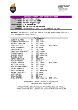 CONVOCATOR&Iacute;A LIGA GALEGA CLUBES Competici&oacute;n: 2&ordf; xornada