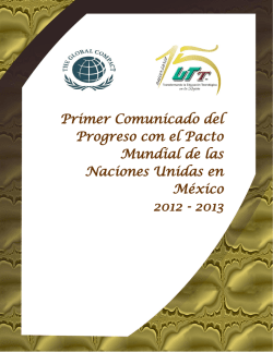 Primer Comunicado del Progreso con el Pacto Mundial de las