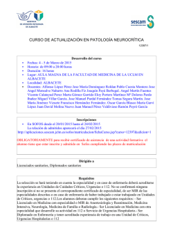 Actualizaci&oacute;n en Patolog&iacute;a Neurocr&iacute;tica