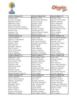 calendario completo de la Liga &Aacute;guila 2015-I.