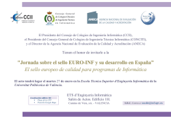 "Jornada sobre el sello EURO-INF y su desarrollo en