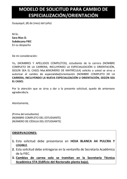 modelo para solicitar cambio de especializaci&oacute;n