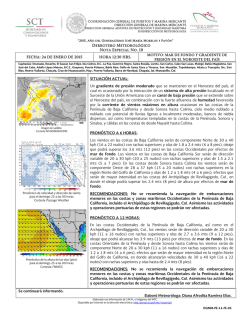 Derrotero Meteorol&oacute;gico Nota Especial No. 10 SITUACI&Oacute;N ACTUAL
