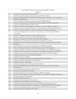 Top Think Tanks in Central and South America Table 6