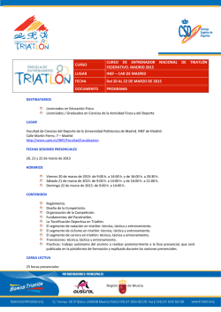 2015.EE.Curso Entrenador Nacional Triatl&oacute;n Madrid.Programa