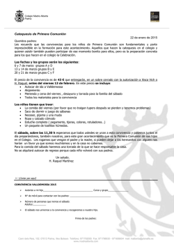 Catequesis de Primera Comuni&oacute;n