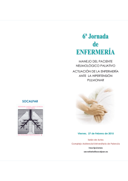 6&ordf; Jornada de Enfermer&iacute;a Febrero 2015