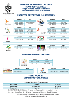 talleres de invierno cbi 2015 paquetes deportivos y culturales