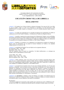 Reglamento I DUATLON CROSS 25 Enero 2015