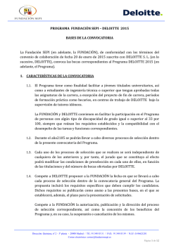 PROGRAMA FUNDACI&Oacute;N SEPI &ndash; DELOITTE 2015 BASES DE LA