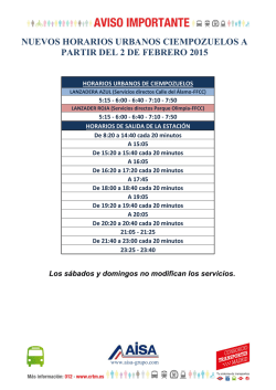 NUEVOS HORARIOS URBANOS CIEMPOZUELOS A PARTIR