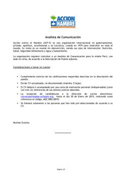 Convocatoria Analista de Comunicaci&oacute;n ACC002-2015
