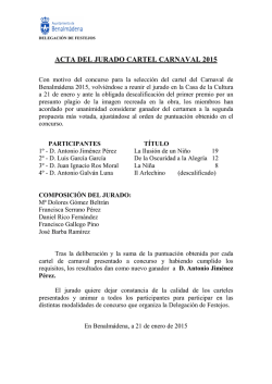 Acta del Jurado - Concurso Cartel Carnaval 2015