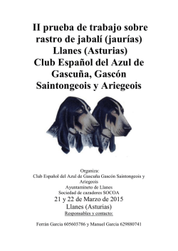 II prueba de trabajo sobre rastro de jabal&iacute; (jaur&iacute;as