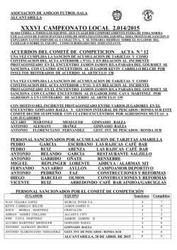 acuerdos del comit&eacute; de competicion acta n &ordm; 12