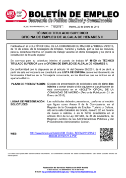 t&eacute;cnico titulado superior oficina de empleo de alcala de henares ii