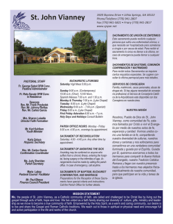 Current Bulletin - St. John Vianney Catholic Church
