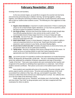 January 2015 Newsletter - Arcadia School District