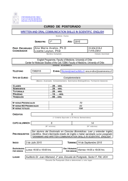 CC Written and Oral Communication Skills in Scientific English