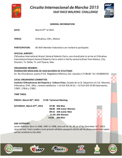 Chihuahua, Chih., Mexico PARTICIPATION: All IAAF Member