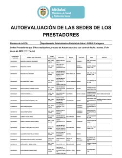 autoevaluaci&oacute;n de las sedes de los prestadores