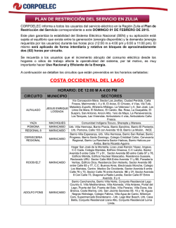 PLAN DE RESTRICCI&Oacute;N DEL SERVICIO EN ZULIA