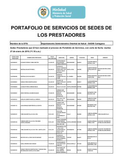 portafolio de servicios de sedes de los prestadores