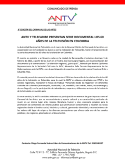 ANTV Y TELECARIBE PRESENTAN SERIE DOCUMENTAL LOS 60