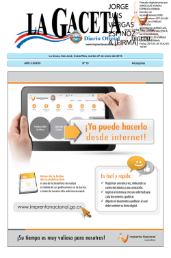 LA GACETA N&deg; 18 de la fecha 27 01 2014