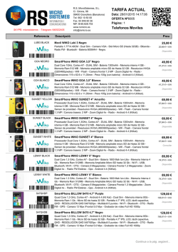 TARIFA ACTUAL - RS MicroSistemes, SL