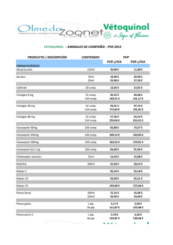 PRODUCTO / DESCRIPCI&Oacute;N CONTENIDO PVR s/IVA PVR c/IVA