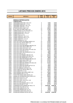 LISTADO PRECIOS ENERO 2015