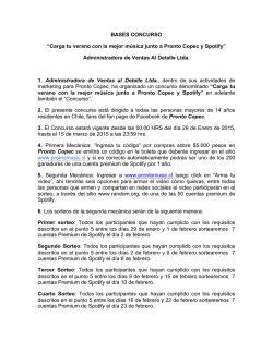 BASES CONCURSO &ldquo;Carga tu verano con la mejor m&uacute;sica junto a