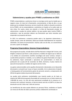 Subvenciones y ayudas para PYMES y