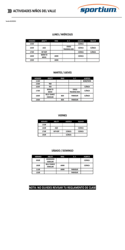 ACTIVIDADES NI&Ntilde;OS DEL VALLE