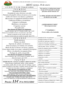 11&euro; IVA INCLUIDO - La Fonda del Port Olimpic