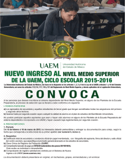 DE LA UAEM, CICLO ESCOLAR 2015-2016