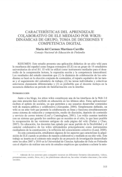 caracter&iacute;sticas del aprendizaje colaborativo de ele mediado por wikis