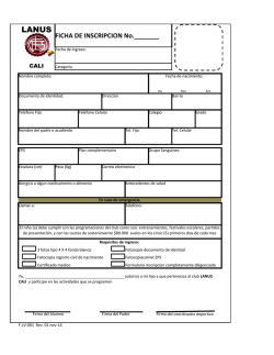 Formulario de Inscripci&oacute;n - Club Deportivo LANUS Cali