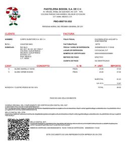 pasteleria bodon, sa de cv pbo-890718