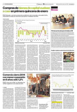 Compras de bienes de capital vuelven a caer en primera