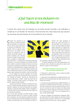 &iquest;Qu&eacute; hacer si nos incluyen en una lista de morosos?