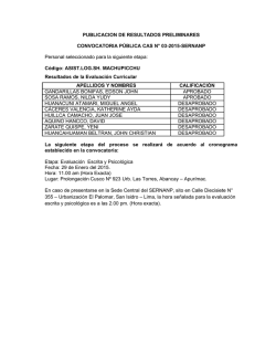 PUBLICACION DE RESULTADOS PRELIMINARES