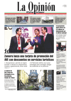 Zamora lanza una tarjeta de promoci&oacute;n del AVE con descuentos en