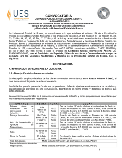 CONVOCATORIA - Universidad Estatal de Sonora