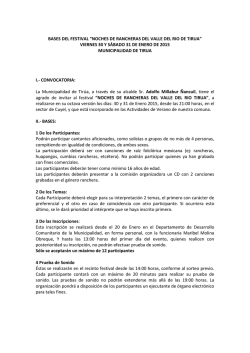 bases del festival &ldquo;noches de rancheras del valle del rio de tirua&rdquo;